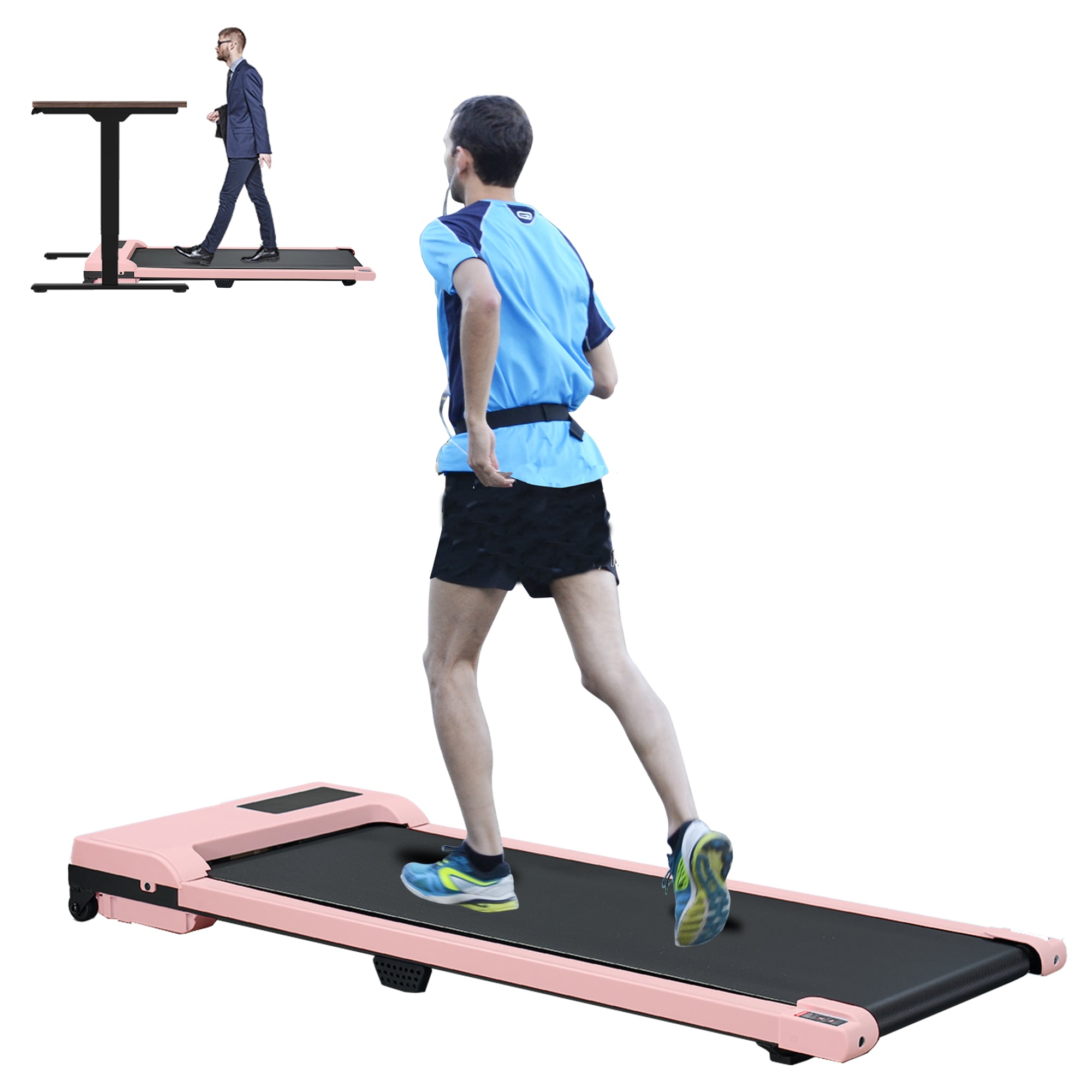 Walking Pad With Quiet 2.0 HP Brushless Motor, Countdown Modes, Spacious Running Area, 220 Lbs Weight Capacity For Home Or Office Workouts, 3 In 1 Portable Treadmill Walking, Pink_voghion.com